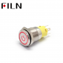 Buton push iluminat cu mentinere, 5A 12–24V DC, 16mm, IP67