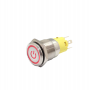 Buton push iluminat cu mentinere, 5A 12–24V DC, 16mm, IP67