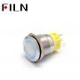 Buton push iluminat cu revenire, 5A 12V DC, 19mm, IP67