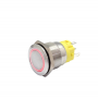 Buton push iluminat cu mentinere, 5A 12V DC, 19mm, IP67