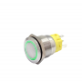 Buton push iluminat cu mentinere, 5A 12V DC, 19mm, IP67