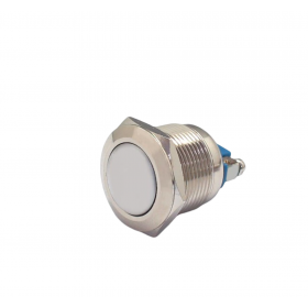 Buton push fara mentinere, 1A 250V AC, 19mm, IP65, metalic, 2