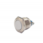 Buton push cu revenire, 1A 250V AC, 19mm, IP65, metalic, 2 pini