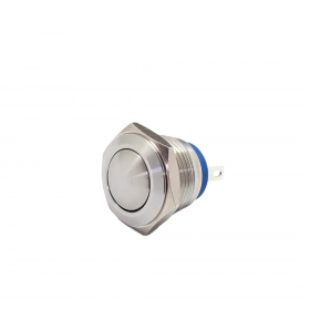 Buton push fara mentinere, 5A 250V AC, 16mm, IP65, metalic, 2