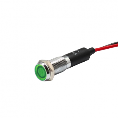 Indicator LED plat de panou alama 8mm, 2 fire 20cm, verde