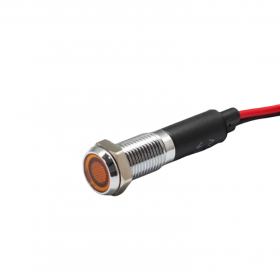Indicator LED plat de panou alama 8mm, 2 fire 20cm, galben