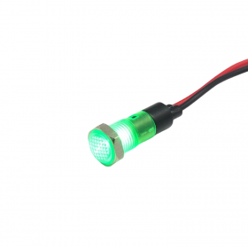 Indicator de panou din plastic, 8mm, 2 fire 20cm, verde, 12-24V