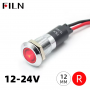Indicator plat de panou alama 12mm, 2 fire 20cm, rosu, 12-24V