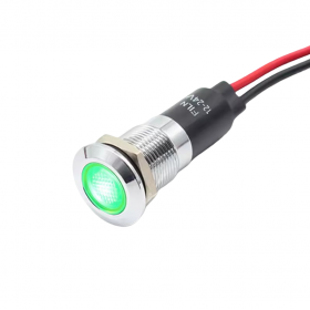 Indicator LED plat de panou alama 12mm, 2 fire 20cm, verde
