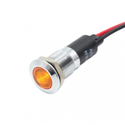 Indicator LED plat de panou alama 12mm, 2 fire 20cm, galben
