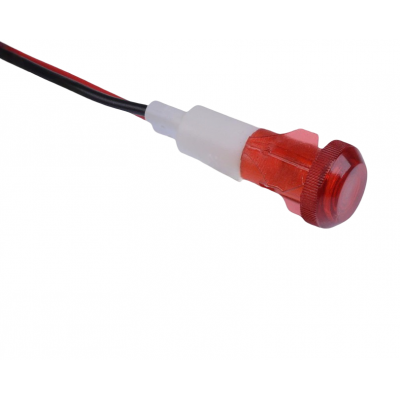 Indicator LED snap de panou din plastic, 10mm, 2 fire 20cm