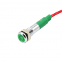 Indicator LED plat de panou din alama, 6mm, 2 fire 20cm, verde
