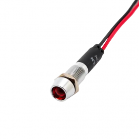 Indicator/martor LED incastrat de panou din alama, 8mm, 2 fire