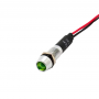 Indicator/martor LED incastrat de panou din alama, 8mm, 2 fire