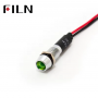 Indicator/martor LED incastrat de panou din alama, 8mm, 2 fire