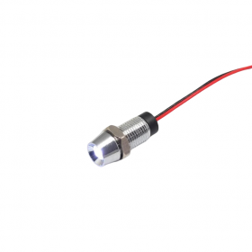 Indicator/martor LED incastrat de panou din alama, 8mm, 2 fire