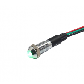 Indicator LED bicolor de panou din alama, 8mm, 3 fire 20cm, 2