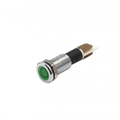 Indicator/martor LED plat de panou din alama, 10mm, pini 6.3mm