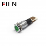 Indicator/martor LED plat de panou din alama, 10mm, pini 6.3mm