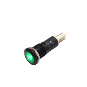 Indicator LED plat de panou din aluminiu anodizat, 12mm, pini