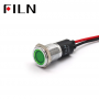 Indicator/martor LED incastrat de panou din alama, 14mm, 2 fire