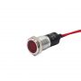 Indicator LED incastrat de panou din alama, 16mm, 2 fire 20cm