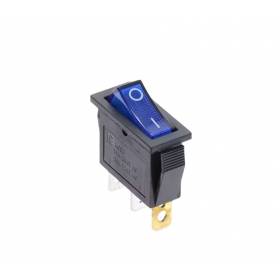 Intrerupator basculant/rocker iluminat albastru ON–OFF, 15A