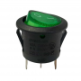 Intrerupator rocker rotund iluminat verde ON–OFF cu mentinere