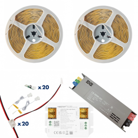 Kit iluminare scari cu senzori de miscare, banda LED COB, alb