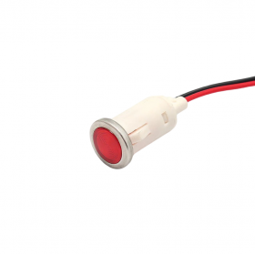 Indicator LED snap de panou din plastic, 12.5mm, 2 fire 20cm
