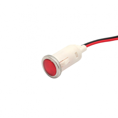 Indicator LED snap de panou din plastic, 12.5mm, 2 fire 20cm
