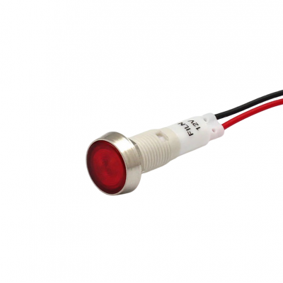 Indicator LED incastrat de panou din plastic, 10mm, 2 fire