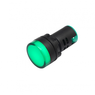 Indicator LED cu filet de panou din plastic, 22mm, borne cu