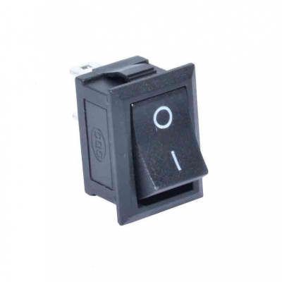 Buton rocker mini ON–OFF cu retinere, 6A 250V AC, SPST, montaj