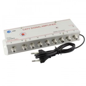 Amplificator semnal TV 8 cai 20dB, splitter activ CATV, 1 intrare 8 iesiri, 220V, ALX-12F012