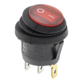 Intrerupator basculant/rocker ON-OFF, rosu, ermetic, SPST, 6A