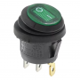 Intrerupator basculant/rocker ON-OFF, verde, ermetic, SPST, 6A