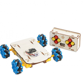 Kit robot DIY cu roti mecanum si telecomanda, educativ STEM