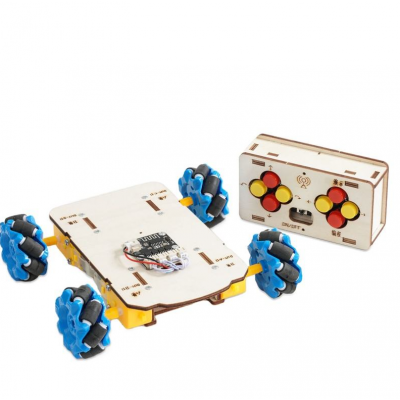 Kit masina DIY cu roti mecanum si telecomanda, educativ STEM