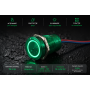 Buton touch piezoelectric SPST 19mm aluminiu, LED rosu/verde