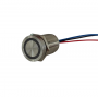 Buton touch piezoelectric SPST 19mm inox, LED rosu/verde, NO