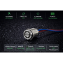 Buton touch piezoelectric SPST 16mm inox, LED rosu/verde, NO
