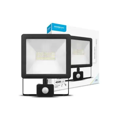 Proiector LED cu senzor 50W 4500lm IP65 6000K negru, Modee ML-FLS6000k50WSA2N