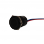 Buton tactil SPST 22mm, metalic negru, LED rosu/verde, NO