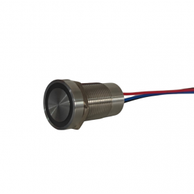 Buton touch piezoelectric SPST 16mm, otel inoxidabil, LED