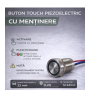 Buton tactil SPST 22mm, metalic silver, LED rosu/verde, NO
