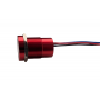 Buton tactil SPST 19mm, metalic rosu, LED rosu/verde, NO