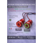 Buton tactil SPST 19mm, metalic rosu, LED rosu/verde, NO