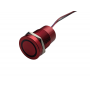 Buton tactil SPST 19mm, metalic rosu, LED rosu/verde, NO