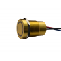 Buton tactil SPST 19mm, metalic auriu, LED rosu/verde, NO